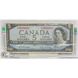 1954 CANADA $5.00 BILL