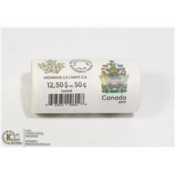 2019 MINT ROLL OF CANADA 50 CENT COINS