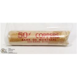 UNCIRCULATED MINT ROLL OF 1967 CANADA PENNIES