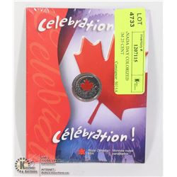 2004 CANADA DAY COLORIZED COMMEMORATIVE 25 CENT