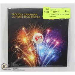 CANADA 125 $5 GLOW IN THE DARK .999 SILVER COIN