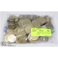 MEXICAN PESOS- BAG LOT OF COIN- WEIGHT 4 LBS