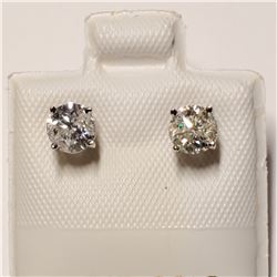 14K WHITE GOLD DIAMOND(F-G,I2-I3)(0.8CT) EARRINGS