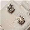 Image 3 : 14K WHITE GOLD DIAMOND(F-G,I2-I3)(0.8CT) EARRINGS