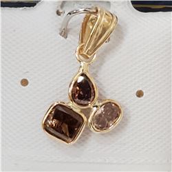 14K YELLOW GOLD YELLOWISH GREEN AND BROWN