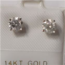 14K WHITE GOLD DIAMOND(F-G, I2-I3)(0.98CT) EARRING