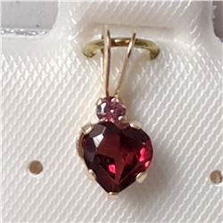 10K YELLOW GOLD GARNET(0.5CT) TOURMALINE PENDANT