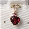 Image 1 : 10K YELLOW GOLD GARNET(0.5CT) TOURMALINE PENDANT