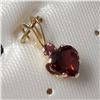 Image 2 : 10K YELLOW GOLD GARNET(0.5CT) TOURMALINE PENDANT