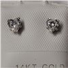 Image 1 : 10\14K WHITE GOLD CUBIC ZIRCONIA 4*4MM EARRINGS