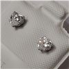 Image 3 : 10\14K WHITE GOLD CUBIC ZIRCONIA 4*4MM EARRINGS
