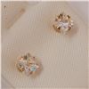 Image 2 : 9K WHITE GOLD CUBIC ZIRCONIA 5*5MM EARRINGS
