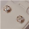 Image 4 : 9K WHITE GOLD CUBIC ZIRCONIA 5*5MM EARRINGS