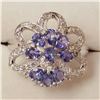 Image 1 : SILVER TANZANITE  RING (~SIZE 9)(~WEIGHT 5.7G)