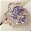 Image 2 : SILVER TANZANITE  RING (~SIZE 9)(~WEIGHT 5.7G)