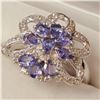 Image 3 : SILVER TANZANITE  RING (~SIZE 9)(~WEIGHT 5.7G)