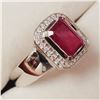 Image 2 : RHODIUM PLATED ST.SILVER RUBY(2CT)  RING