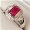 Image 3 : RHODIUM PLATED ST.SILVER RUBY(2CT)  RING