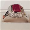 Image 4 : RHODIUM PLATED ST.SILVER RUBY(2CT)  RING