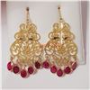 Image 1 : 18K YELLOW GOLD BURMA RUBY(2.4CT)  EARRINGS
