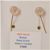 Image 4 : 18K YELLOW GOLD BURMA RUBY(2.4CT)  EARRINGS
