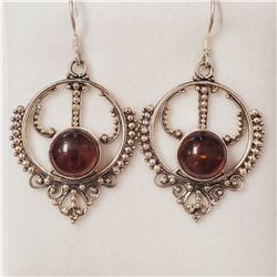 SILVER AMBER  EARRINGS (~WEIGHT 7.4G)