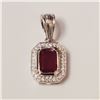 Image 1 : RHODIUM PLATED ST.SILVER RUBY(1.6CT) PENDANT