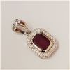 Image 2 : RHODIUM PLATED ST.SILVER RUBY(1.6CT) PENDANT