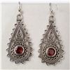 Image 1 : SILVER GARNET  EARRINGS (~WEIGHT 6.9G)
