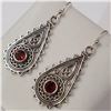 Image 2 : SILVER GARNET  EARRINGS (~WEIGHT 6.9G)