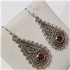 Image 3 : SILVER GARNET  EARRINGS (~WEIGHT 6.9G)