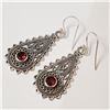Image 4 : SILVER GARNET  EARRINGS (~WEIGHT 6.9G)