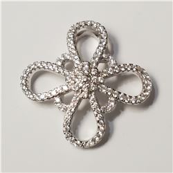 RHODIUM PLATED ST.SILVER CUBIC ZIRCONIA  PENDANT