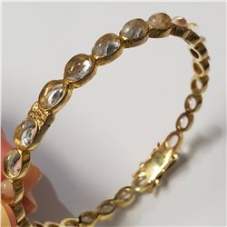 GOLD PLATED ST.SILVER TOPAZ 2.5*2.5 INCHES BRACELET