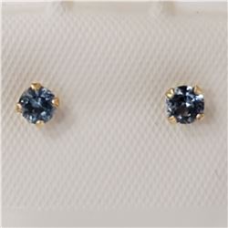 14K YELLOW GOLD TANZANITE  EARRINGS