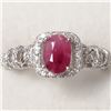 Image 1 : SILVER RUBY CUBIC ZIRCONIA  RING (~WEIGHT 3.3G)