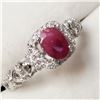 Image 2 : SILVER RUBY CUBIC ZIRCONIA  RING (~WEIGHT 3.3G)