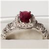Image 4 : SILVER RUBY CUBIC ZIRCONIA  RING (~WEIGHT 3.3G)