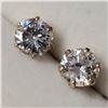 Image 3 : 10K YELLOW GOLD CUBIC ZIRCONIA 7*7MM EARRINGS