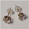Image 5 : 10K YELLOW GOLD CUBIC ZIRCONIA 7*7MM EARRINGS