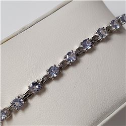 SILVER TANZANITE(5.75CT)  BRACELET (~WEIGHT 9.1G)