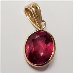 14K YELLOW GOLD RUBY(2.5CT)  PENDANT