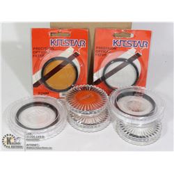 ASSORTED CAMERA LENS FILTERS 52 AND 55 MM