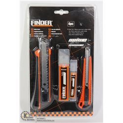 NEW 4PC UTILITY KNIFE SET (2 KNIVES, 2 REPLACEMENT