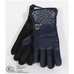 TRUE NORTH  LADIES LEATHERETTE GLOVES BLUE