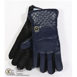TRUE NORTH  LADIES LEATHERETTE GLOVES BLUE