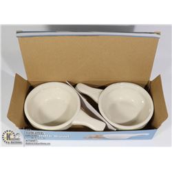 NEW 2PC 12CM HANDLE BOWL SET