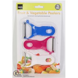 NEW 3PACK FRUIT AND VEGETABLE PEELER SET