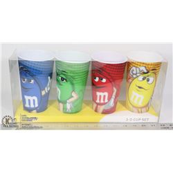 NEW 4PC 3D M&M CUP SET