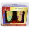 Image 1 : NEW DISNEY ALADDIN 2PC GLASS SET (16-OZ) EACH